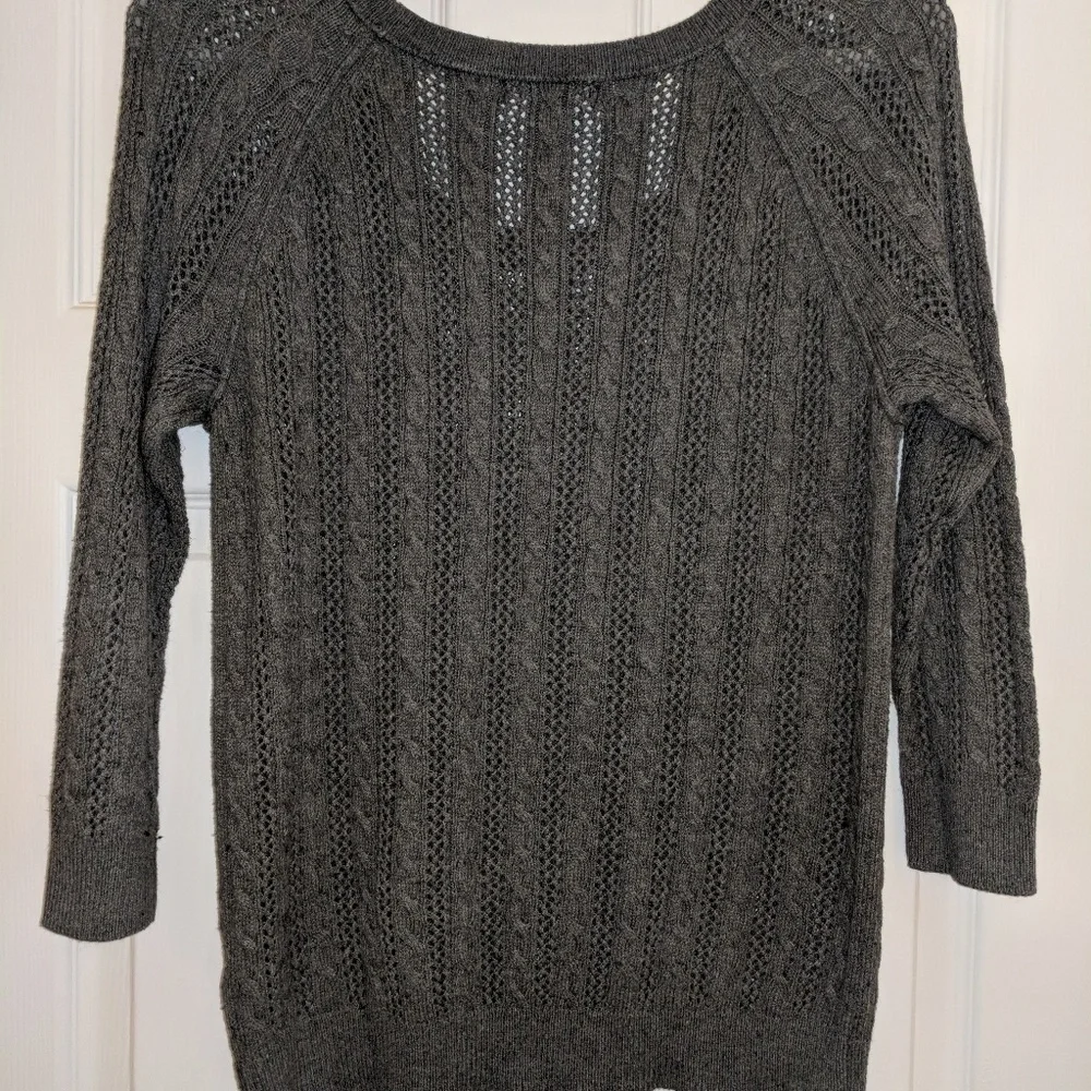 Gray cable knit sweater